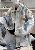 ZOHI EDITION # 2506  Dye Denim Jacket For Men With Raw Edges Patchwork